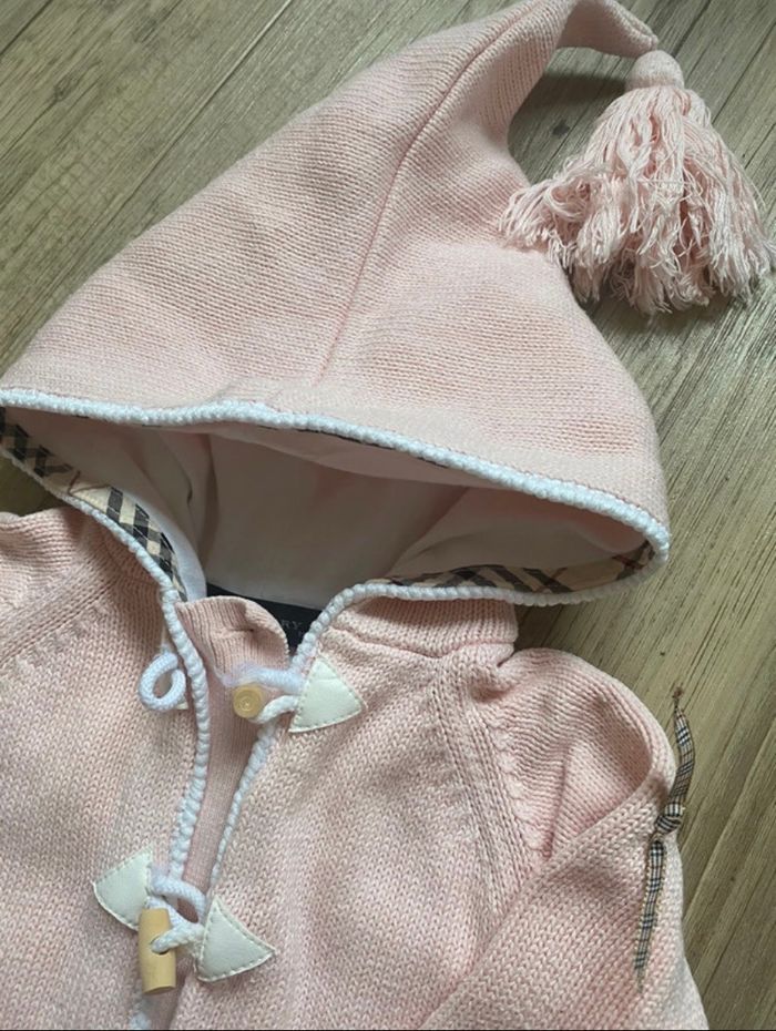 Gilet Burberry, pompon taille 12 mois rose - photo numéro 4