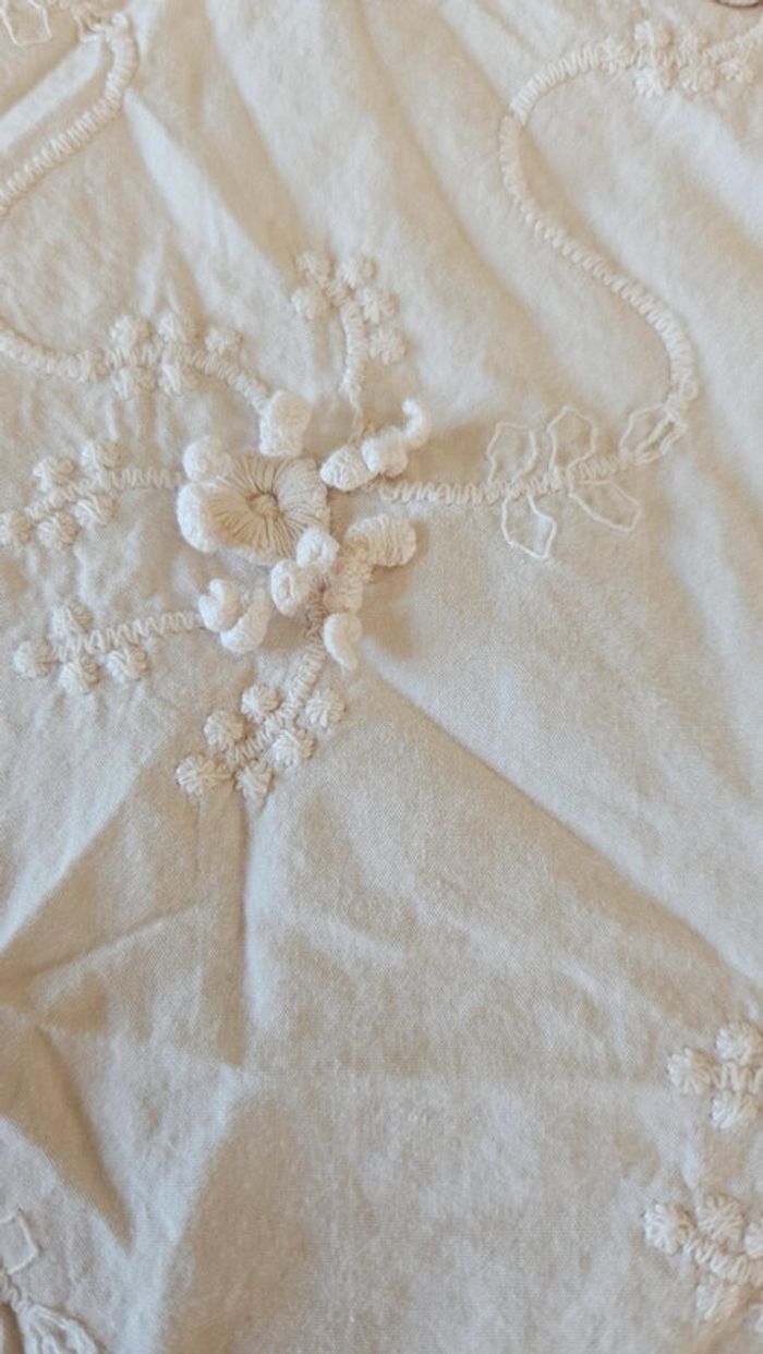 Blouse crème à manches courtes avec broderie, Zara Girls, 4/5 ans - photo numéro 4
