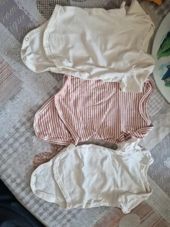 Lots 3 bodies manches courtes 1 mois