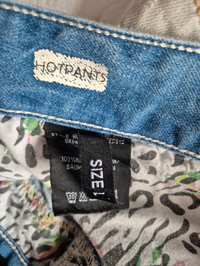 Short en jean avec empiècement tissu Coolcat taille L - photo numéro 5