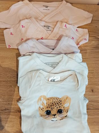 Lot de bodies fille 1 mois