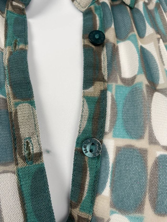 Chemisier en mesh imprimé graphique y2k M/L - photo numéro 5