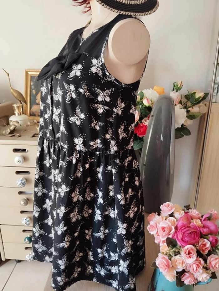 🖤Robe Légère Décolleté Voile & Noeud Atmosphère T34/36🖤 - photo numéro 7