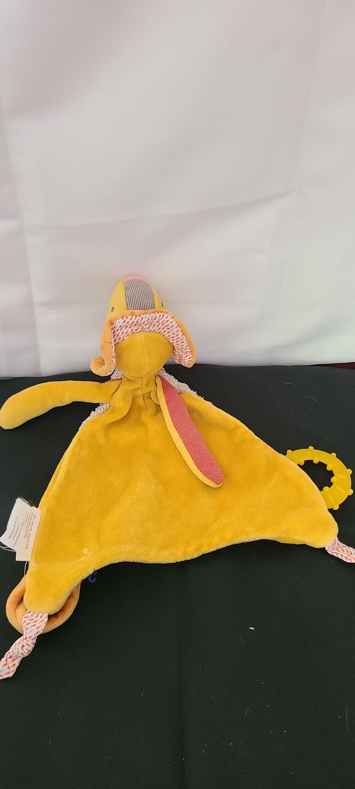 Moulin roty Les Papoums Doudou plat lion jaune orange - photo numéro 4