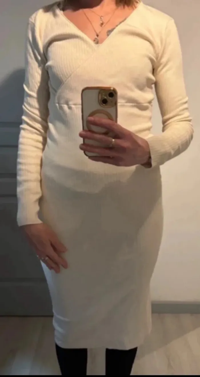 Robe élégante crème Manoukian 👗 taille L neuve - photo numéro 2
