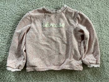 Sweat rose pâle Okaïdi taille 5 ans « Rêveuse »