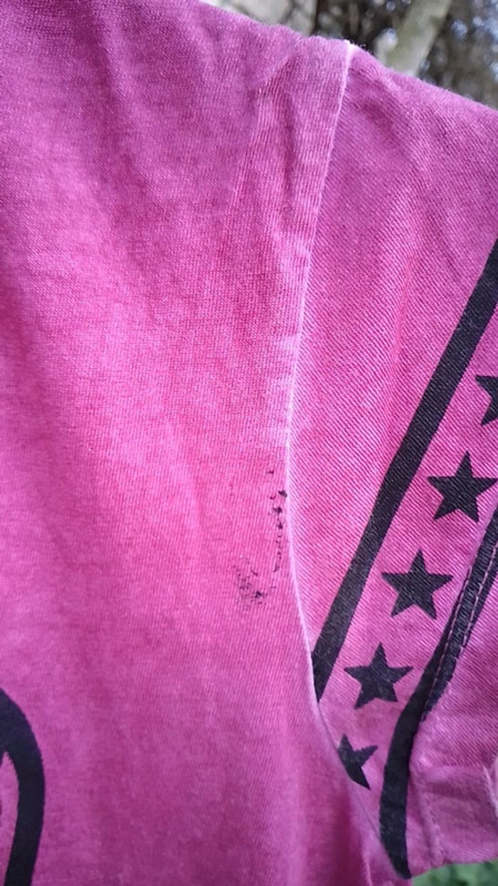 Tee-shirt imprimé couleur rose foncé - photo numéro 5