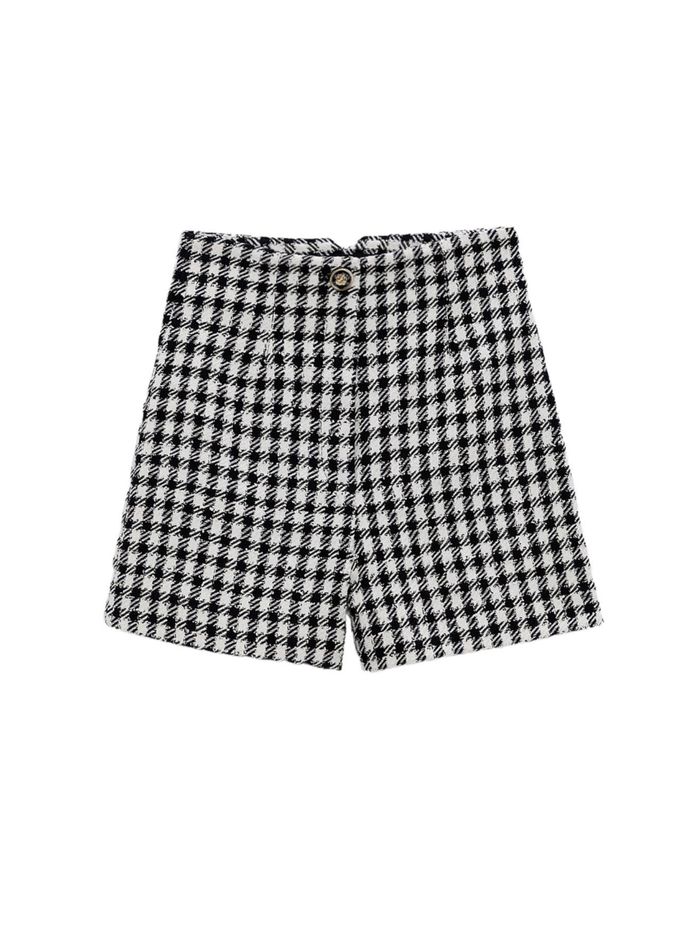 Ensemble chic blazer et short motif carreaux  pied de poule noir et blanc zara taille Xs/34 - photo numéro 4