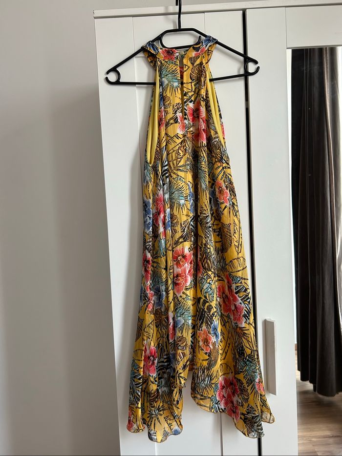Robe jaune fleuries d’été Évasée Belle et Bonne Tailles M-L - photo numéro 6