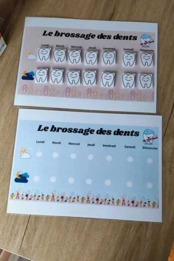 Tableau semaine brossage des dents