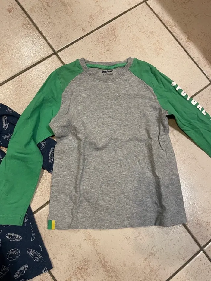 2 teeshirts manches longues 110/116cm - photo numéro 5