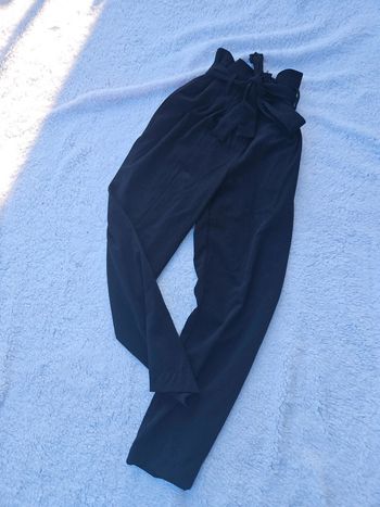 Pantalon Fluide paperbag Noir