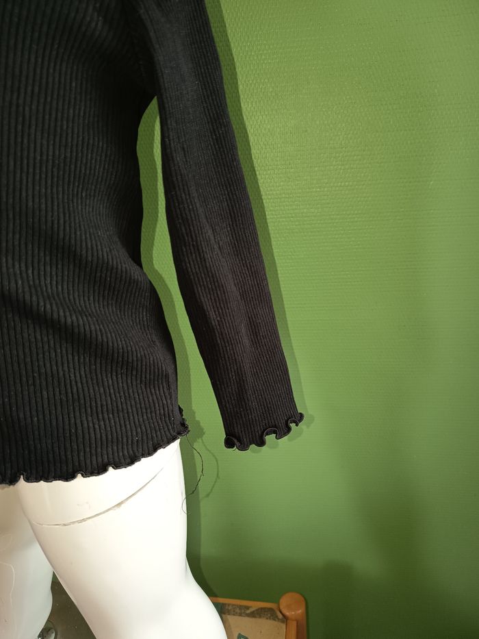 Col roulé noir effet côtelé - photo numéro 4