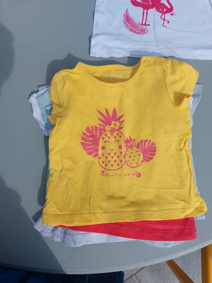 Lot 9 mois 6 t-shirts fille - photo numéro 5