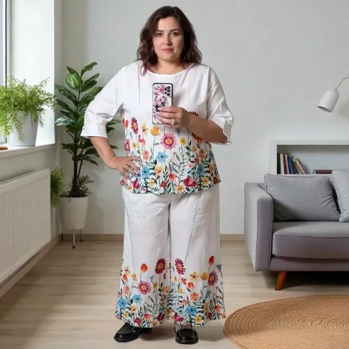 Ensemble fleuri 2 pièces ample bohème chic 🌼 confort & style 🌿
