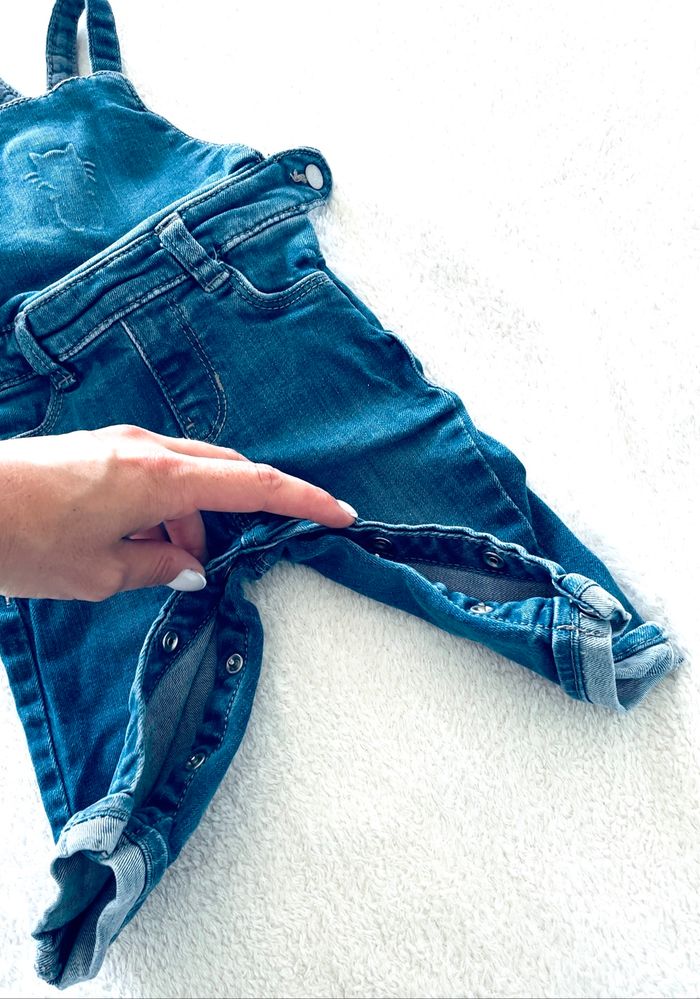 Salopette en jean « Obaïbi » taille 3 mois - photo numéro 3