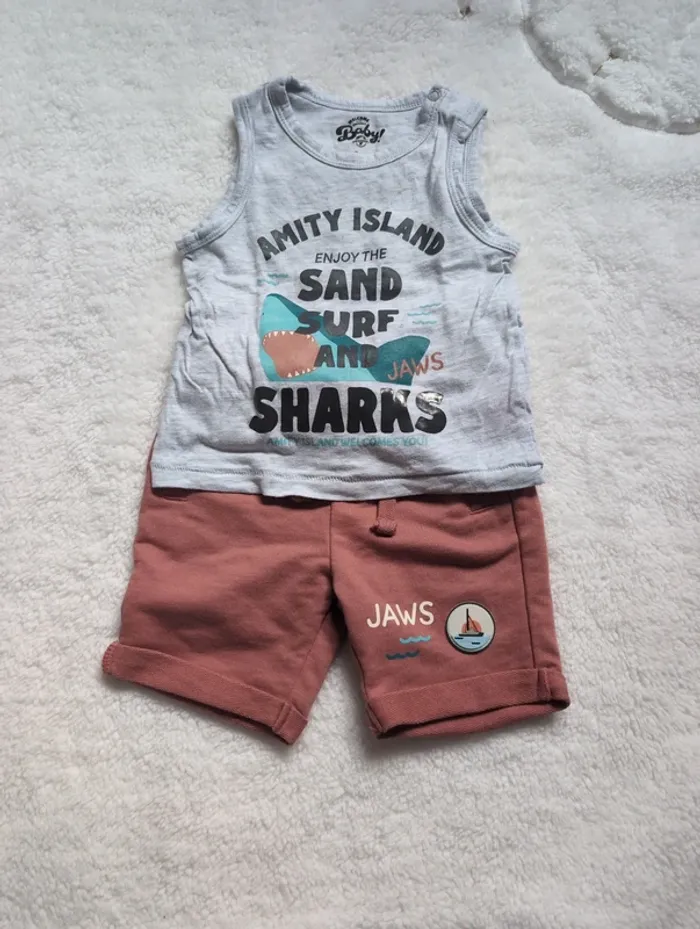 Ensemble débardeur short 3 mois - photo numéro 2