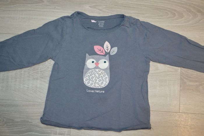 Tee shirt manches longues Obaibi 3 ans chouette