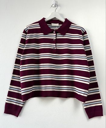 Pull à rayures bordeaux 
