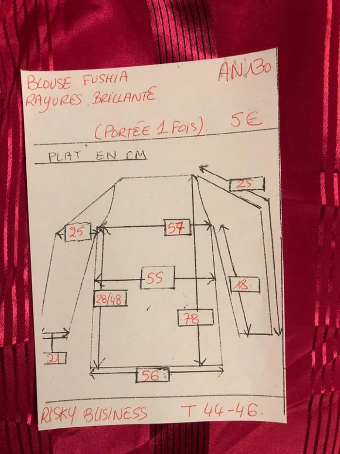 AN130- Blouse/chemise T44-46 portée 1 soirée - photo numéro 10