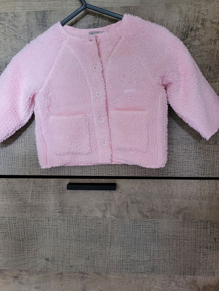 Gilet rose clair 3 mois Eliane et Lena - photo numéro 2