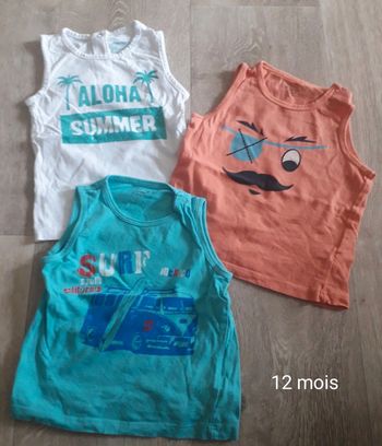 Lot débardeurs 12 mois