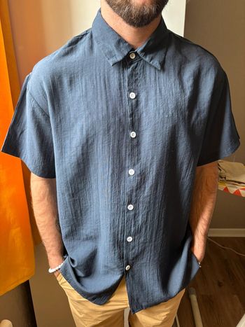 Chemise bleu marine fluide