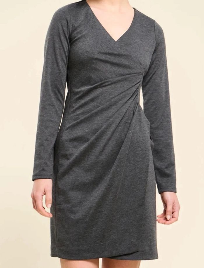 Robe manche longue style portefeuille gris chiné Naf Naf Taille M - photo numéro 4