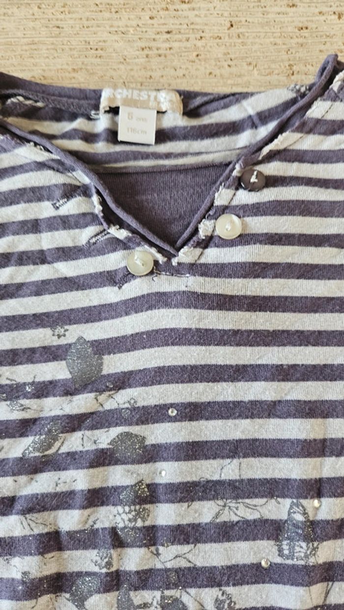 Blouse légère à manches longues mauve et grise, Orchestra, 6 ans - photo numéro 5