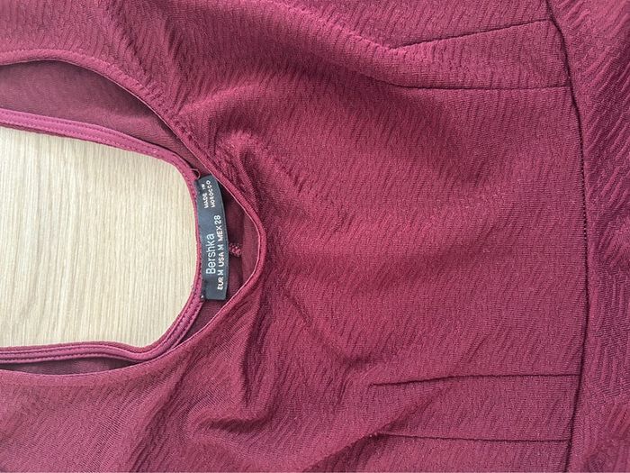 Ensemble femme pantacourt noir et top pelplum manches 3/4 bordeaux - photo numéro 7