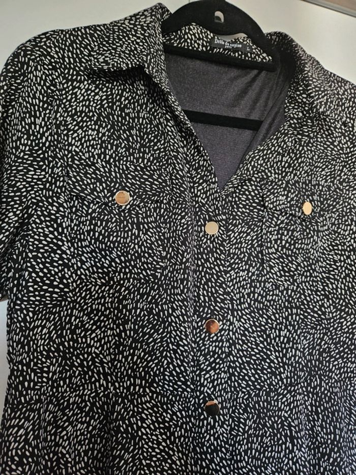 Robe chemise longue imprimé moucheté Drôle de Copine - photo numéro 4