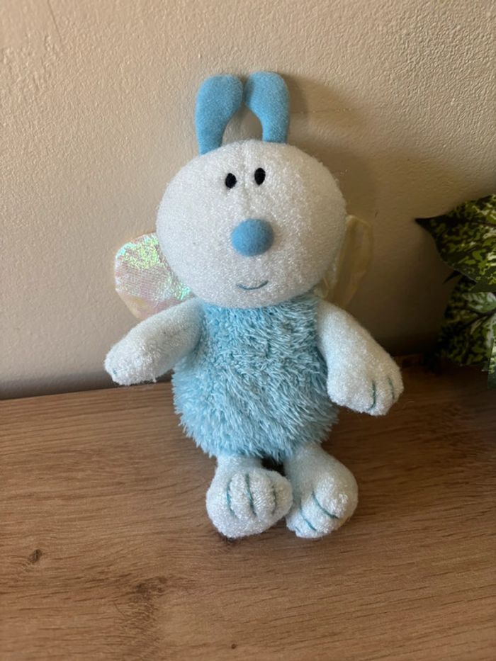 Doudou abeille papillon bleu ailes brillantes luminou - photo numéro 2