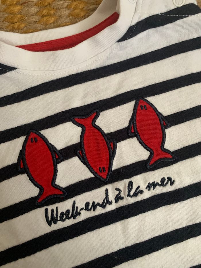 T-shirt weekend à la mer taille 6 mois - photo numéro 2