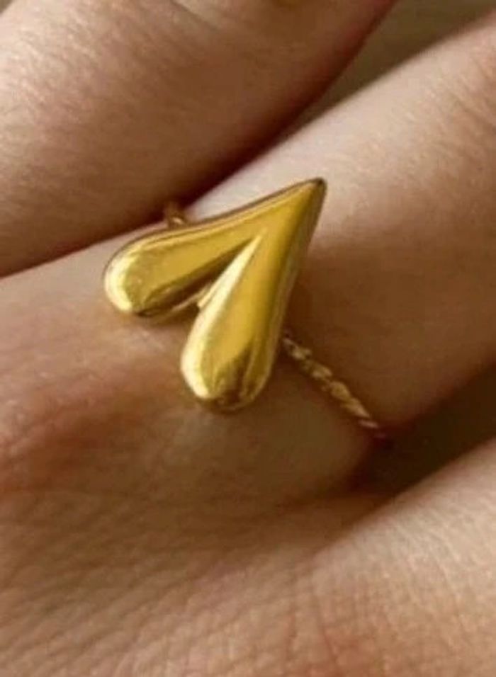 Bague doré  acier inoxydable