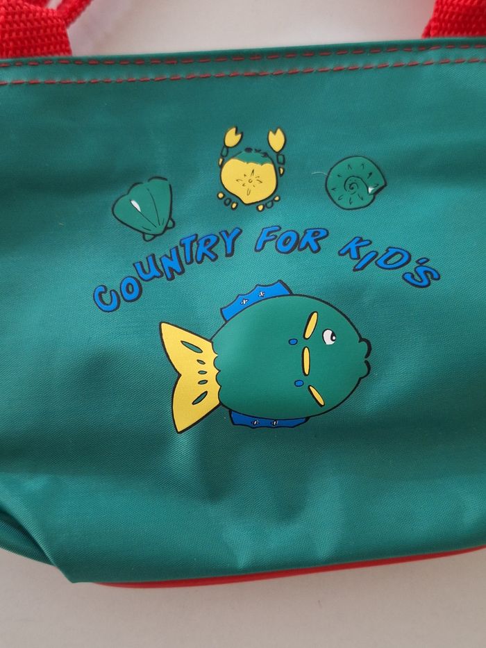 Sacoche imperméable zippée verte et rouge pour enfant - photo numéro 2