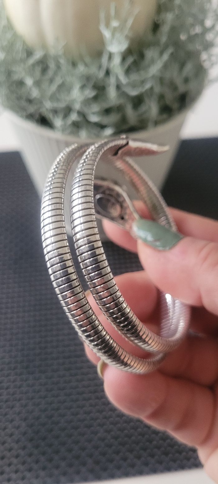 Bracelet gas bijoux serpent argenté excellent état - photo numéro 4