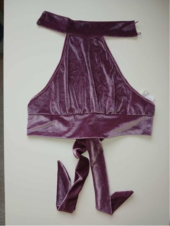 Top dos nu en velour violet amisu xs