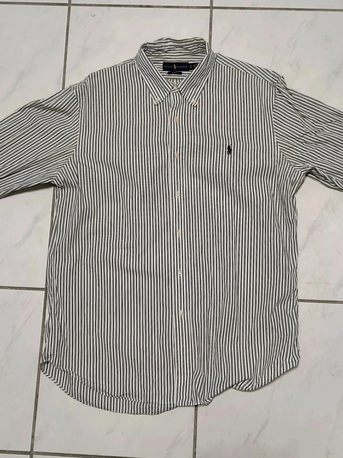 Chemise Ralph Lauren rayée noire et blanche – Slim Fit – Taille XL - photo numéro 2
