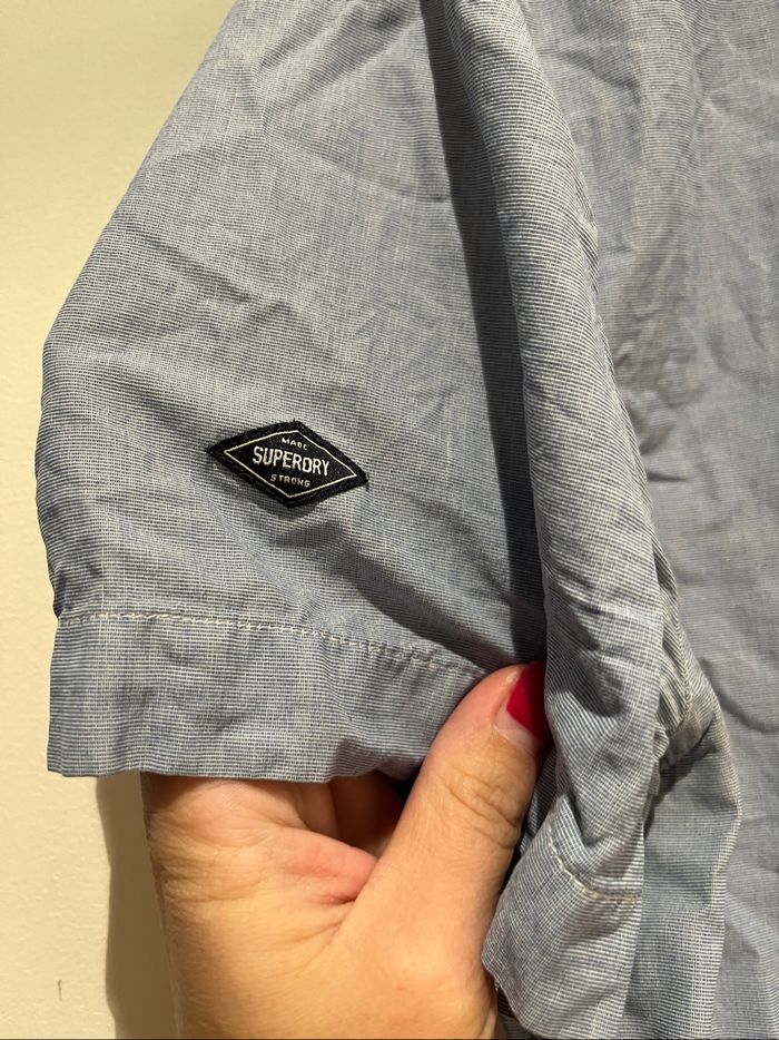 Chemise Superdry bleu manches courtes - photo numéro 4
