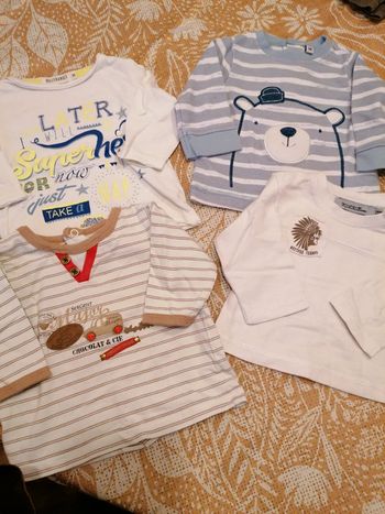 Lot de 4 t shirt manches longues 3 mois