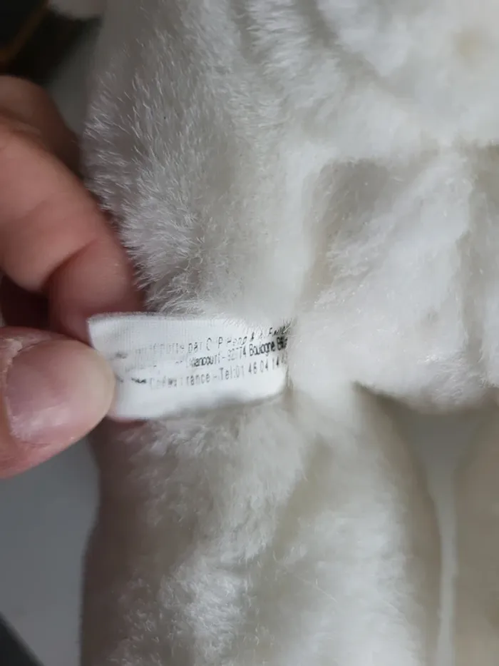 Peluche Lapin blanc allongé - photo numéro 6