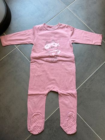 Pyjama 1 pièce léger grenouillère manches longues bébé fille tex
