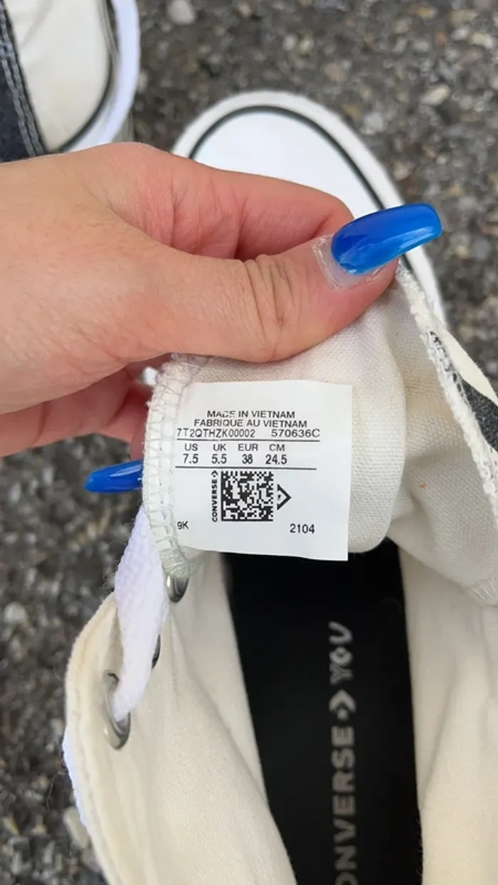 Converse plateforme beige/blanche avec motif zébré - photo numéro 5