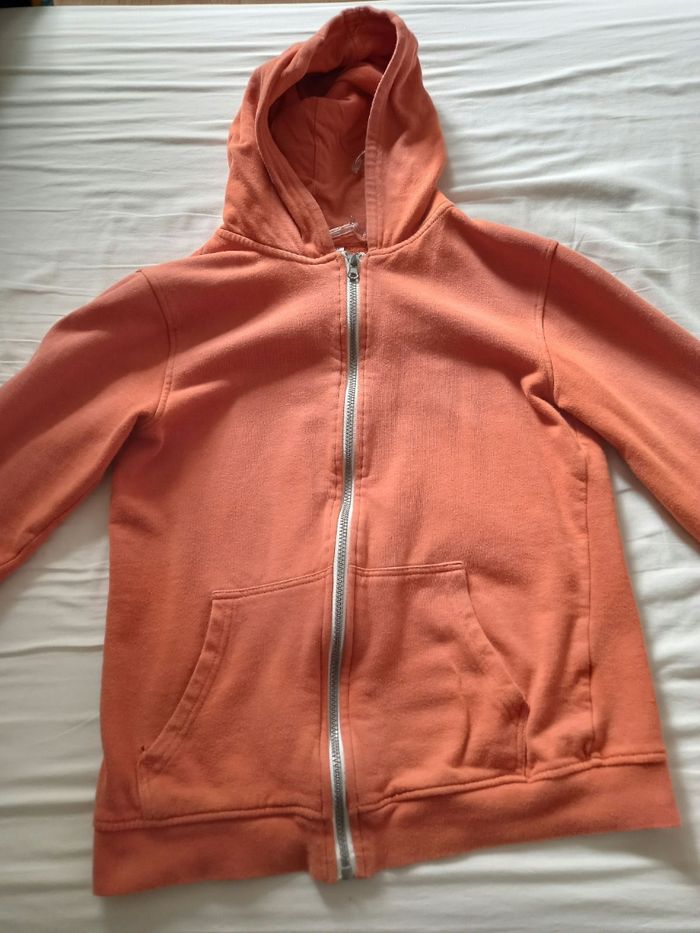 Gilet garçon orange à  capuche 14 ans - photo numéro 4