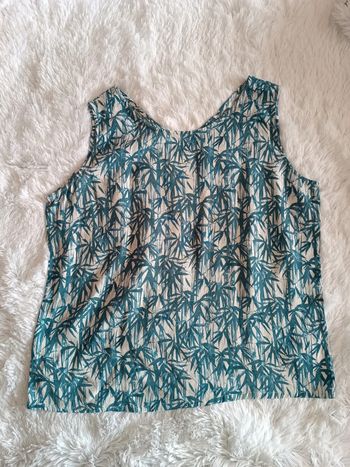 Top fluide / Blouse sans manches palmiers T. 40/42 _ 100% Viscose