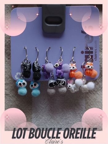 Lot de boucles d'oreilles fantaisie PomPon - Claire's