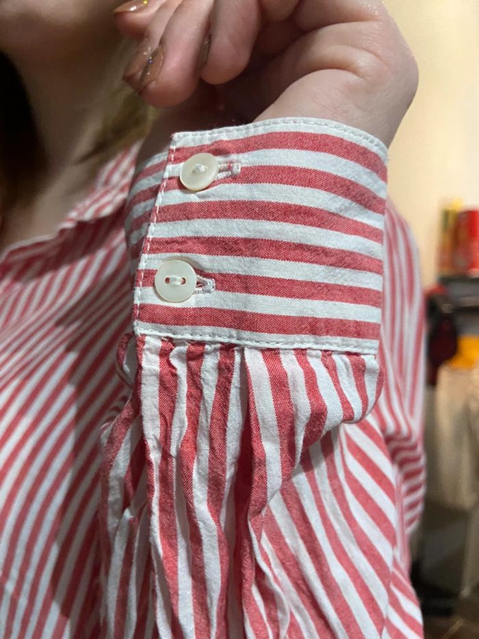 Chemise rayée blanche et rouge - photo numéro 2
