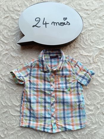 Chemise manches courtes Garçon 24 mois maîtres nageurs Sergent major 100% coton Lecolin