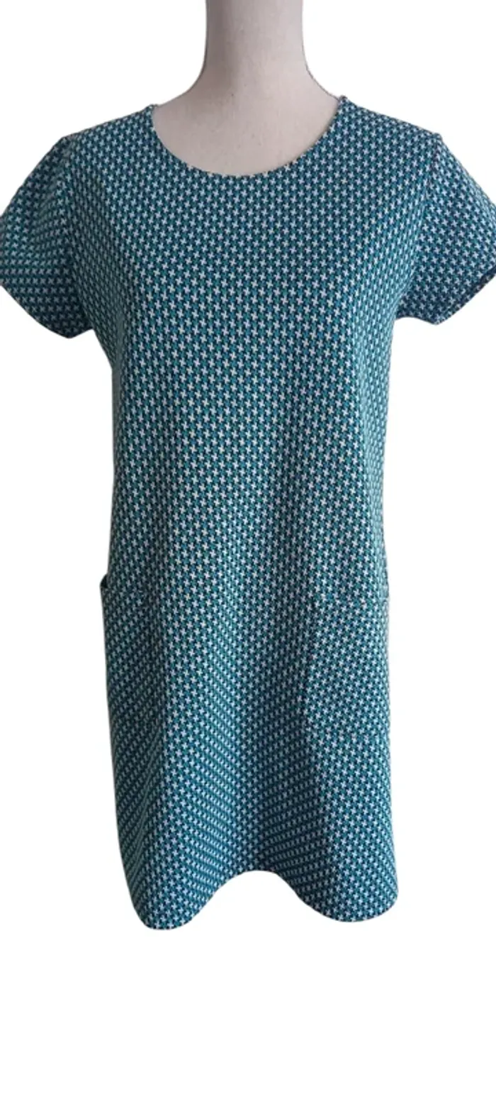 Robe rétro Pull & Bear avec poches Turquoise - photo numéro 2