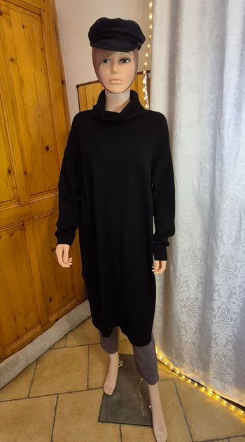 Robe longue maille noir "Esmara" taille L